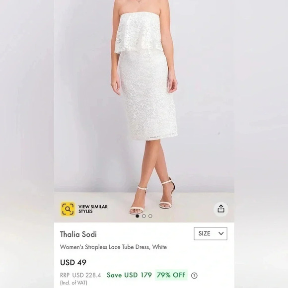 Thalia Sodi strapless lace floral dress.sz Sm,event,wedding ,graduation,classy - Picture 12 of 14